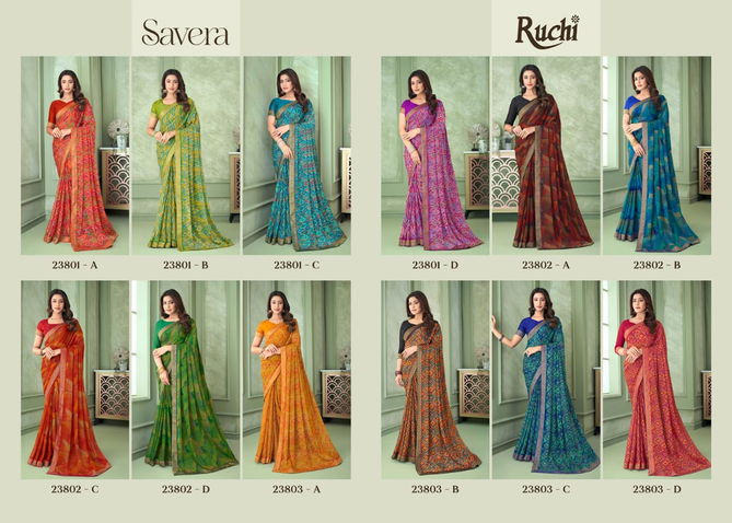 Ruchi Savera 6 Chiffon Daily Wear Sarees Catalog
